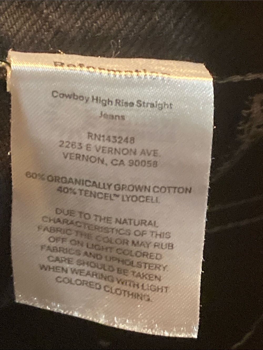 Reformation Cowboy High Rise Black Straight-Leg Jeans - Picture 4 of 9